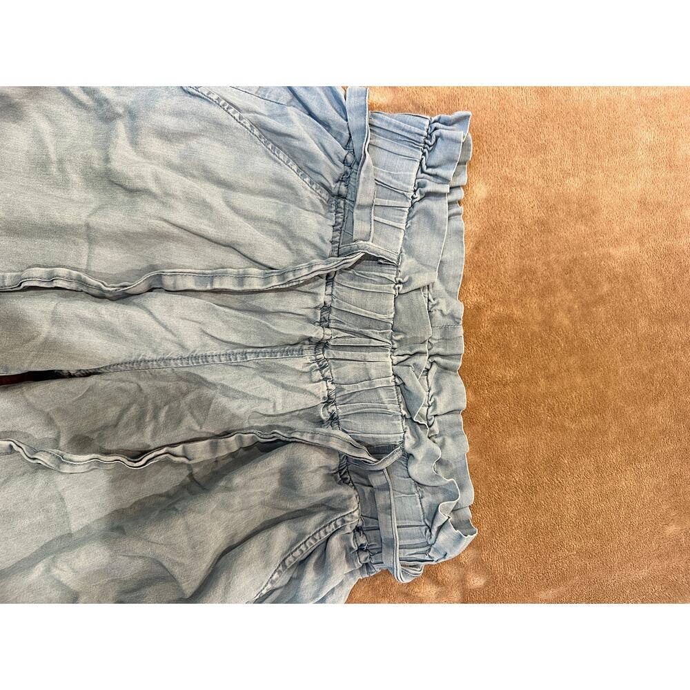 Thread & Supply Chambray Wide Leg Pants Small Paperbag Waist Drawstring Lyocell - Picture 5 of 11